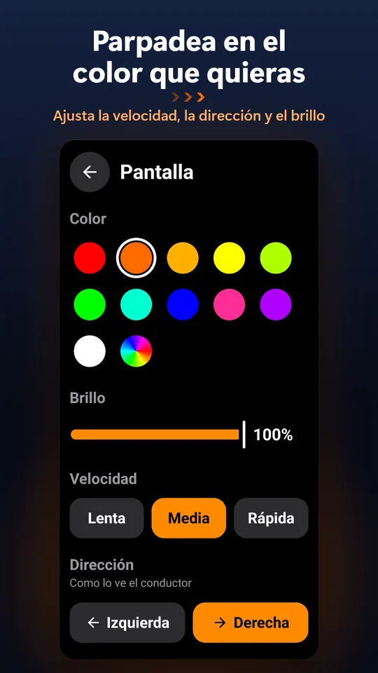 Parpadea en el color que quieras – Ajusta la velocidad, la dirección y el brillo