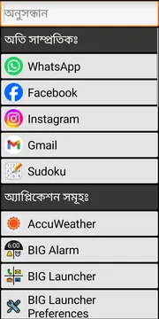 BIG Launcher screen