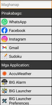 BIG Launcher screen